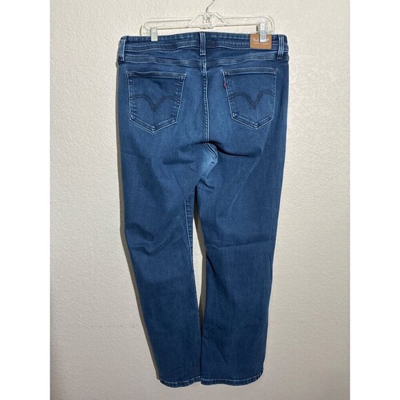 Levis 529 Jeans Womens Size 16 Curvy Bootcut Mid-Rise Stretch Dark Blue - Picture 7 of 11